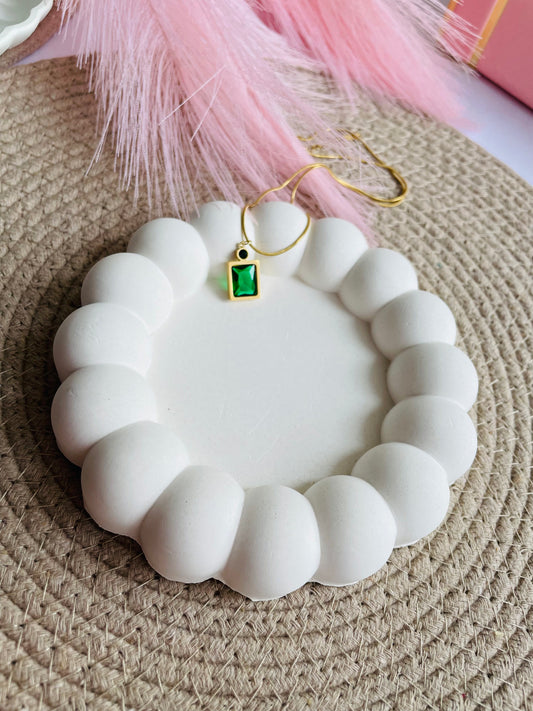 Emerald Green Pendant Necklace | Anti-Tarnish Minimal Gold-tone Chain | Timeless Statement Jewellery for Women